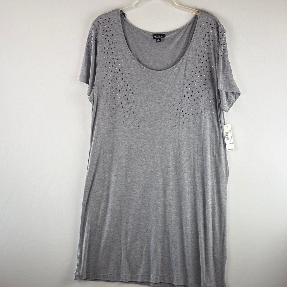 Allen B. By Allen Schwartz Gray Scoop Neck Studded Tunic with belt
